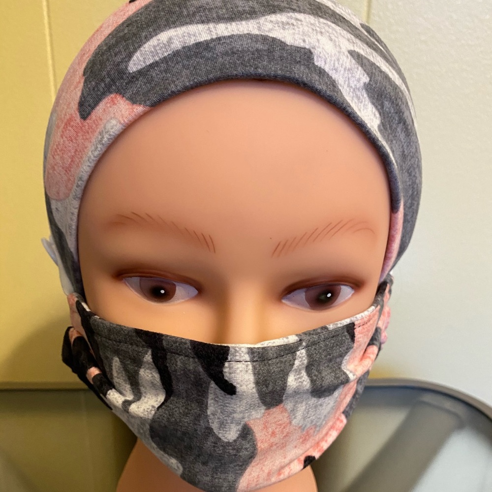 Pink Camo Head Wrap Face Mask